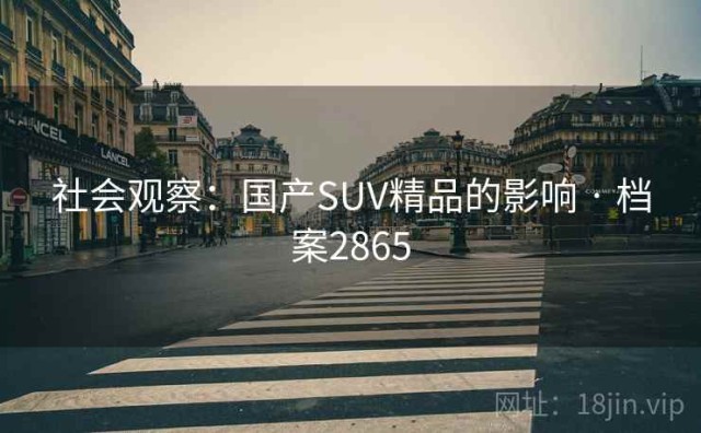 社会观察：国产SUV精品的影响 · 档案2865